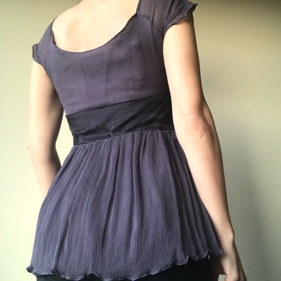 Designer Purple silk blouse with black stones - Picture 3 of 9